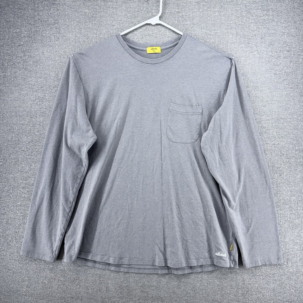 Allbirds Long Sleeve T Shirt Men Size XL Gray Merino Cotton Blend Casual